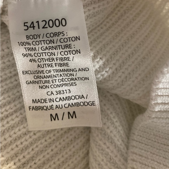 ELLE Knit White Sweater Size Medium PolkaDot - Picture 12 of 13